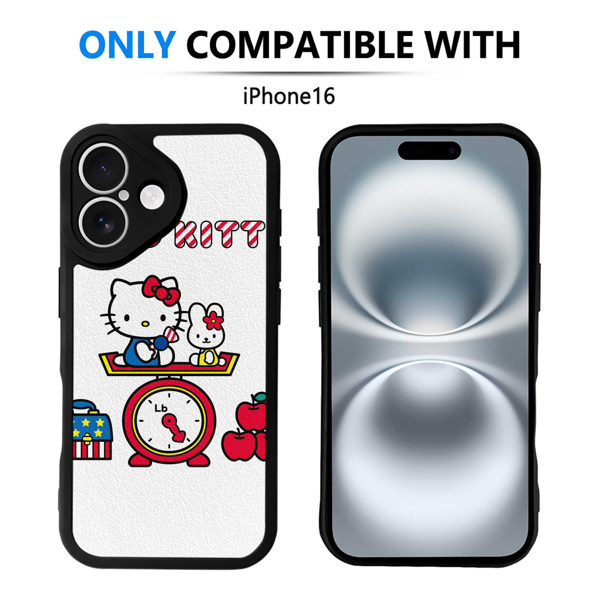 （画像用） Hello Kitty ハローキティ 【iPhone 16シリーズ対応】シリコンスマホケース（レザー調） 材質：シリコン